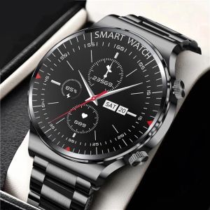 Relógios 2021 New Steel Band Men Smart Watch Watch Bluetooth Chamado Modo Multifuncional Freqüência cardíaca Pressão arqueada Relógios inteligentes à prova d'água para homens