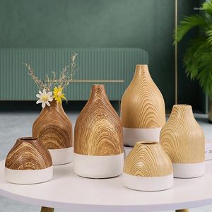 Vaser keramisk träkorn vas blomma arrangemang enhet hem skrivbord dekor hantverk hushållsgåva hydroponisk behållare