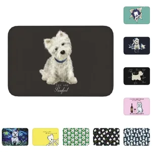 Mattor West Highland White Terrier Dog Doormat Mat Anti-halk Westie valp badrum kök sovrum matta mattan entré toalett fotplatta