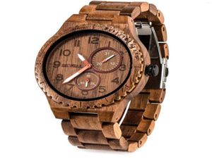 Wristwatches BEWELL Wooden Watch Men Quartz Date Casual Retro Reloj Hombre Lightweight Luminous Wood Watches For Relogio Masculino2478378