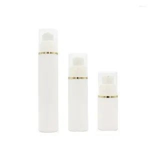 Storage Bottles 15ml 30ml 50ml Portabe Empty White Vacuum Sample Bottle Airless Lotion Pump Clear Cover Cosmetic Plastic Packaging 20pcs