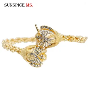 Hair Clips Sunspincems Fashion Kids Flower Hairbands Women Anklet Gold Silver Color Metal Bands Morocco Wedding Bridal Bun Jewelry Gift