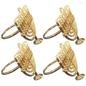 Bord trasa 4 datorer Dekorativ servettring Menorah servett Buckle Christmas Tree Ornaments Alloy Wear-Resistent Delicate Wedding