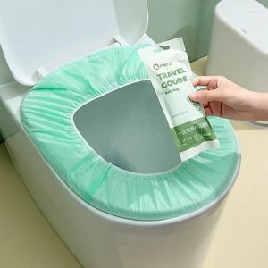 Toilettensitz Deckt 1PCS Einweg -Matte Tragbare wasserdichte Verdickungsabdeckung für Reisecamping El Badezimmerzubehör