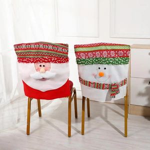 Coperture per sedie per il sedile natalizio facile da usare per il pupazzo di neve festivo Babbo Natale sedie da pranzo