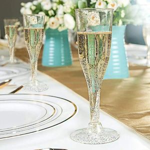 Одноразовые чашки соломинка Практическая шампанская флейта сильные коктейли Кубок развлечения гости свадебные вечеринки.