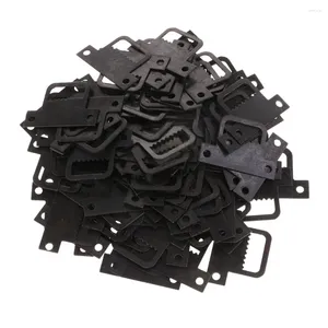 Çerçeveler 100 PCS T şekilleri siyah metal demir resim po ayna çerçevesi testere dişi askı kancası 32 x 22mm