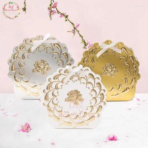 Gift Wrap 50pcs Bronzing Flower Candy Box Wedding Party Chocolate Birthday Adult Favor Supplies And