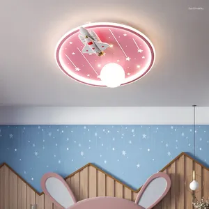 Światła sufitowe Pokój dziecięcy Śliczna dziewczyna sypialnia lampa rakieta astronauta przestrzeń światła Little Princess Baby Lampy