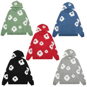 Hoodies femininos masculino com capuz de flores de jeaes de jeaes suéter moletons moletons de pullocolador de pullocolador de moleto