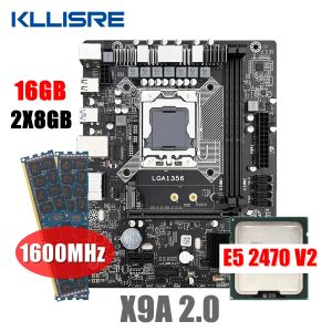 Moderbrädor Kllisre X79 Moderkortssats Xeon LGA 1356 E5 2470 V2 2PCS X 8GB = 16 GB 1600MHz DDR3 ECC -minne