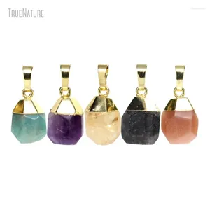 Pendant Necklaces 1Pcs Jewelry Chunky Teardrop Drop Shape Faceted Gold Color Gemstone Crystal