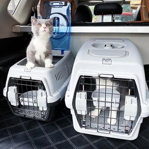 猫のキャリア子犬犬の飛行機輸送箱通気性ペット旅行キャリア猫と小さな犬ケージクラシック