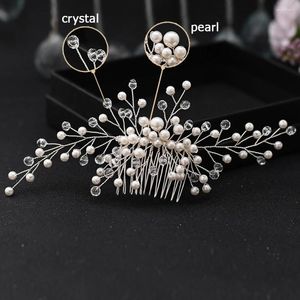 Headpieces HP341 Fashionable Crystal And Pearl Bride Headdress Wedding Engagement Party Prom Women Hair Accessories With Comb