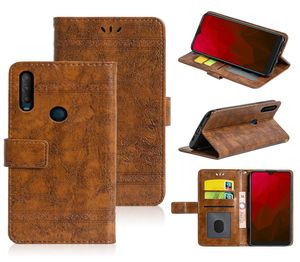 För Vodafone Smart V11 Vintage Oil Wax Patternpu Leather Flip Cover Protectiv Phone Case med kortplats8159858