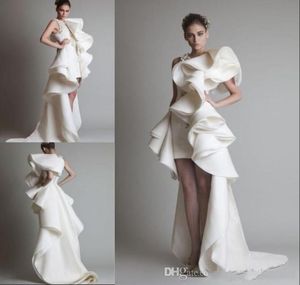 Designer ślubne suknie ślubne jedno ramię Palek Palki Hilo Organza Zwykawane Whiteivory Krikor Jabotian Bridal Dress3562543