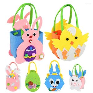 Gift Wrap Happr Easter Gifts Bags 3D Cartoon Egg Felt Candy Storage Basket Spring Party Favor Kids