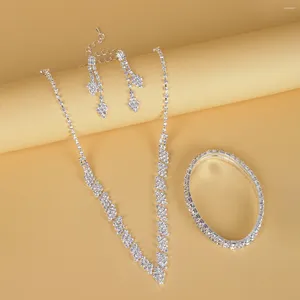 Brincos de colar Conjunto de 4pcs Casamento Jóias femininas Sipurny Bracelet Bridal Acessórios de vestuário
