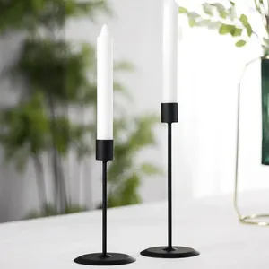 Candle Holders Modern Simplicity Holder Black Metal Candlestick Desktop Decor For Romantic Candlelight Dinner Table Decoration