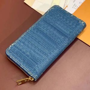 Luxus Denim Wallet Designer Brieftasche Herren- und Frauen Reißverschluss Brieftasche Mini -Kartenhalter Münzbrieftaschen Schlüsselhalter Kartenhalter Langer Geldbörsen mit Gehäuse Großhandelskarten Holde