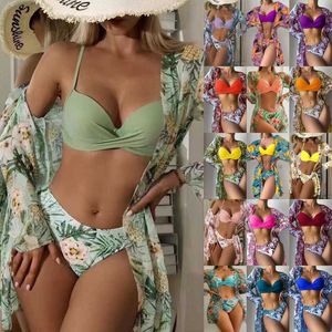 Designer Bikini 2024 Novo três pontos de três peças sobrecover de manga longa de manga longa Biquíni Nada de banheira Designer de roupas de banho