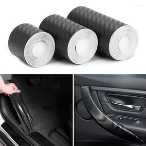 Window Stickers 3/5m 3D Nano Carbon Fiber Car Sticker Anti Scratch Tape Protection Film DIY Protector Strip Auto Door Sill SideWaterproof