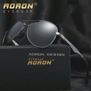 AORON Men Aluminum Alloy Polarized Sunglasses Women Brand Luxury Googles Male HD Driving Glasses UV400 Eyewear Accessories 240402