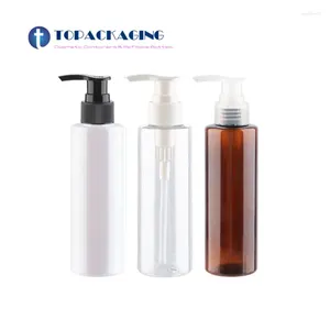Storage Bottles 30PCs 200ml Shampoo Lotion Pump White Cosmetic Plastic Packaging Bottle With Liquid Dispenser Amber Soap Shower Gel