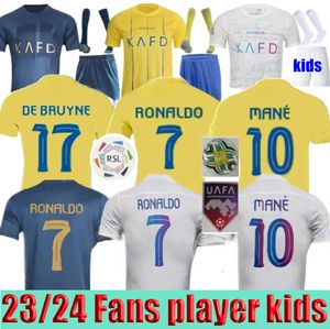 22 23 24 AL NASSR FC 제 3 축구 유니폼 호날두 2023 2024 홈 옐로우 어웨이 CR7 Gonzalo Martinez Talisca 팬 플레이어 버전 남성 키트 키트 Shiirt