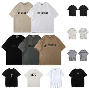 Erkek tasarımcı tshirts essientials t shirt kadınlar düz renkli moda harfler grafik tee üstleri adam hip hop lüks giyim kıyafetleri tees