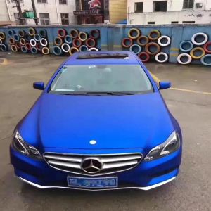 Stickers Blue Metallic Matt Vinyl Wrap Car Wrap With Air Bubble Chrome Matte Vinyl Film Blue Satin Film Vehicle Wrapping Sticker Foil300Y