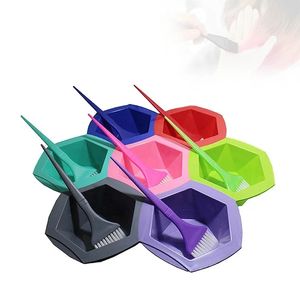 7Pcs Hair Color Brush and Bowl Set Salon Dye Bowls Coloring Brushes Dyeing Kit-Mixing Hairdressing Tools