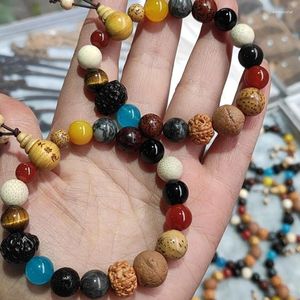 Strand Vintage Natural 18 Bodhi Seed Bracelet Bangles Men's Meditation Mala Buddha Charm Tibet Buddhist Prayer Wood Beads