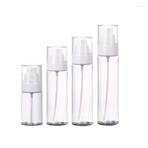 Förvaringsflaskor 20 st husdjur plastflaska tom transparent 50 ml 80 ml 100 ml 120 ml vit pump kosmetisk förpackning återfyllbar dimspray