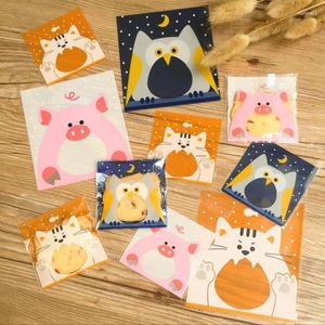 Gift Wrap 100Pcs Cookie&Candy Bag Plastic Self-adhesive Cookie Packaging Cute Cartoon Gifts Bags Baking Accessories