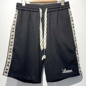 /loeweee shirt 2022 Spring/summer Men's New Knitted Ribbon Side Casual Loose Lacing Sports Shorts luxury top