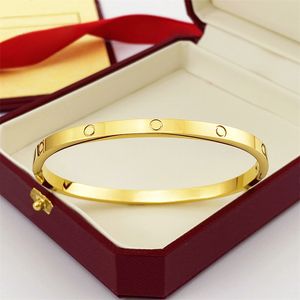 Narrow edition Bracelet Designer Love Bangle Women Men Fashion Luxury Jewelry Titanium Steel 18K Gold Plated Diamond Bracelets Silver Buckle Man Designer Bracelet