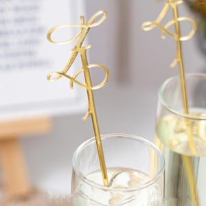 Party Decoration Personalized Drink Stirrers Stir Stick Cocktail Swizzle Sticks Custom Picks Name Card Wedding Decor Gift 15CM