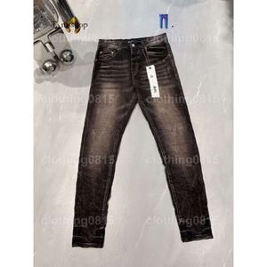 Jeans Purple Designer Pant Stacked Jeans Men Tears European Mens Pants Trousers Biker Embroidery Ripped for Trend 515