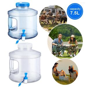Vattenflaskor 7.5L förvaringsbärare Läckfast behållare stor kapacitet Drickshink med kran för campingpicknick