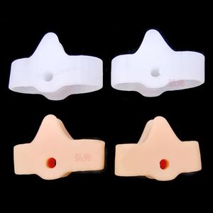 2pcs = 1pair silikon iki delikli ayak parmağı jel jel ayak parmak koruyucusu bunyon ortopedik hallux valgus koruması düzleştirici pedikür