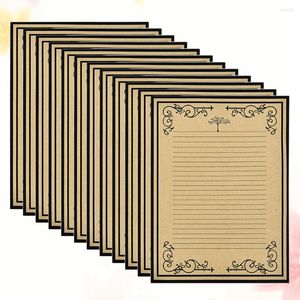 Brocada de presente 96 PCs Substodlies Kraft Writing Paper Letter Fine Schools Supplies Vintage The Love Book