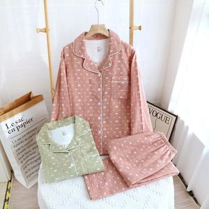 Abbigliamento per la casa COLORE DONNA DONNA DONNA GUAGGIO JACQUARD GACQUAD PAJAMA PANTANE LUNGHE PANTANE