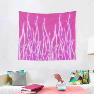 Gobeliny Pink Flames Tobestry Dekoracja Koreańskiego stylu Nordic Decor Decor Estetyka