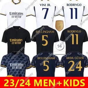 2024 New Bellingham Soccer Jerseys Real Madrids Vini Jr Rodrygo Modric Camavinga Rodrygo Modric Camisetas Men Kit Kit Uniformes