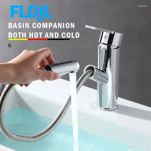 Bathroom Sink Faucets FLDJL Faucet With Pull Out Sprayer Single Hole Utility Bar Lavatory Down