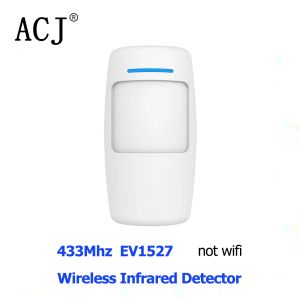 Detector ACJ Sensor de movimento sem fio ACJ Smart Home Human Infruar Detector Compatível 433MHz O sistema de alarme de segurança trabalha com Alexa Tuya