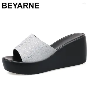 Talltor Beyarne 2024 Summer Women Shoes Woman Platform Diamond Design Bling Subes Suede Leather Wedges