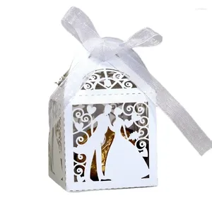 Geschenkverpackung 30pcs Hochzeit Braut Bräutigam Boutique Box für Gäste Gefälligkeiten Verpackung Party Valentinstag Geschenke Wickelboxen Großhandel