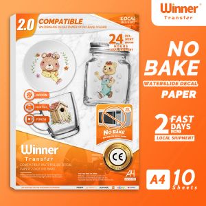 Paper WinnerTransferメーカーNobake Light Waterslide Transfer Paper for LaserinkJetプリンター印刷可能なウォーターステッカーデカール